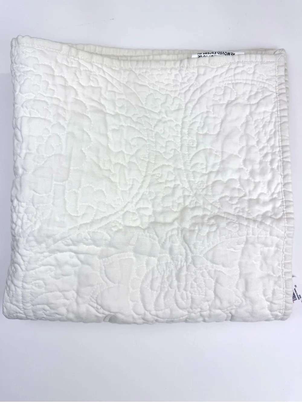 POTTERY BARN Euro Sham Ivory Quilted Belgian Linen
